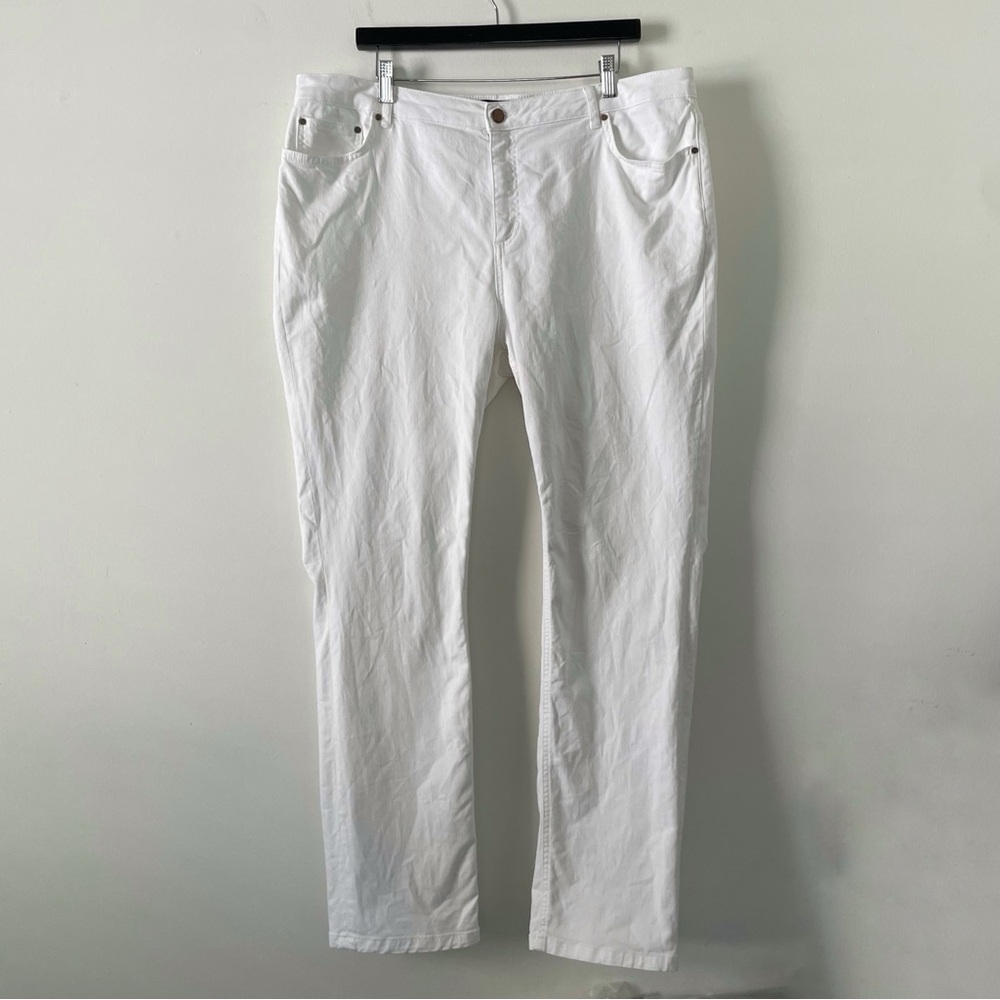 Boden White The Trafalgar Straight Leg Denim Jeans Size 16 Long